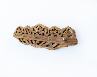 Carved Wood Key Wall Rack Made in India