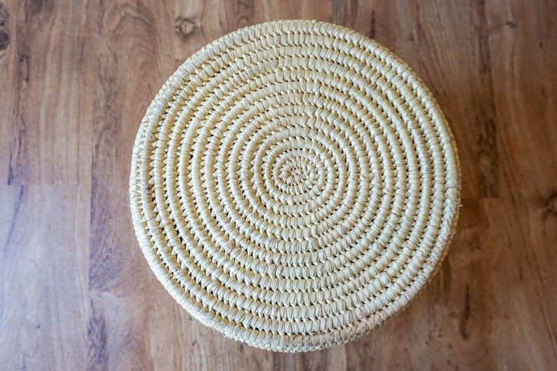 Woven Tribal African Basket with Lid Large image 9