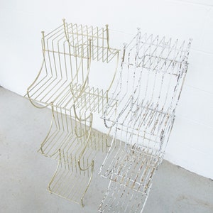 Midcentury Pagoda Plant Stand Retro MCM Wire Rack Flashed Metal Each Sold Separately image 2