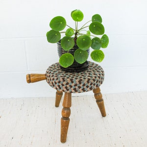 Japanese Milk Stool with Woven Rug Cover image 10