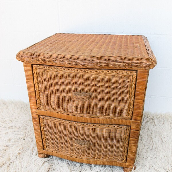 Rattan Bedside Table Etsy