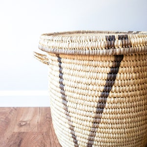 Woven Tribal African Basket with Lid Large image 5