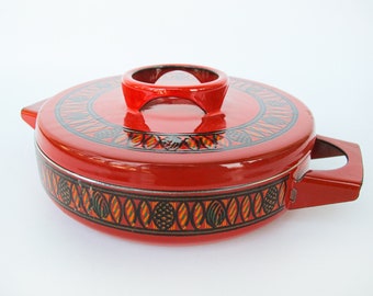 Midcentury Enamelware Pot with Lid