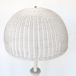 Art Deco style White Wicker Floor Lamp image 3