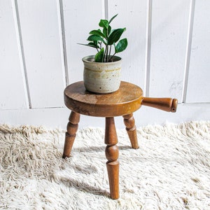 Wood Stool Plant Stand Made in Japan image 2