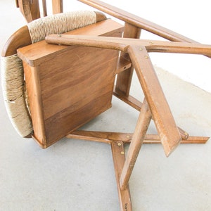 Hans Wegner Style Mid-Centry Valet Chair with Woven Storage Bench Seat image 8