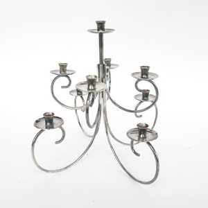 Midcentury Ghorman Silver Candelabra Tree Metal Candle Holder image 3