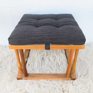 Japanese Quilt Warmer Stool Footrest Ottoman with Charcoal Cushion image 3