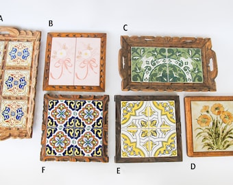 Mexican Tile Tivets and Trays Vintage (Sold Separately)