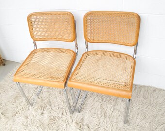 2 Vintage Marcel Breuer Chairs with Blonde Stain -  (SOLD SEPARATELY)