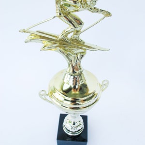 Ski Trophy on Black Marble Base