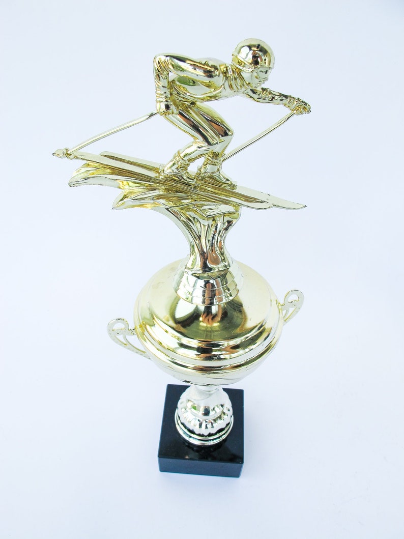 Ski Trophy on Black Marble Base