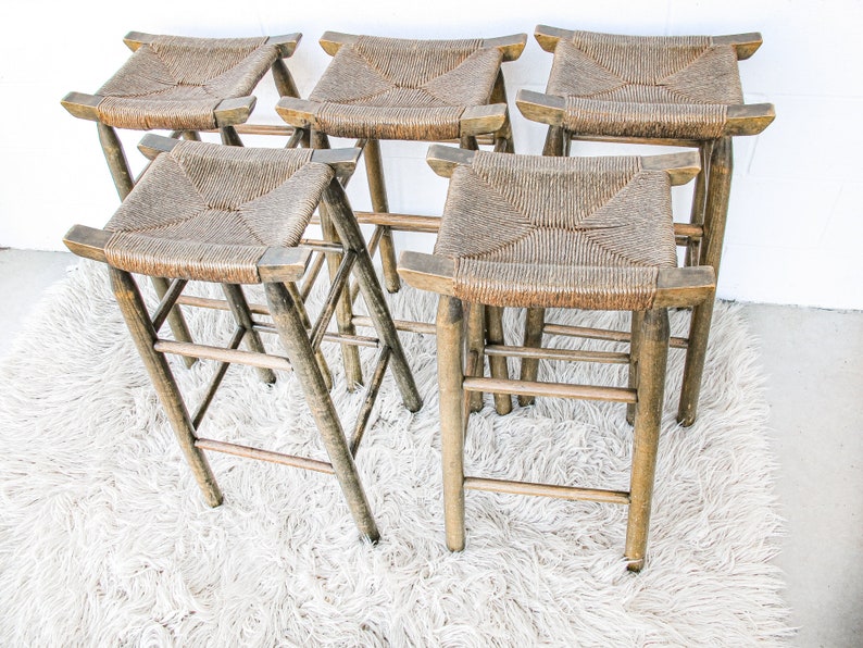 Woven Counter Barstool Plant Stand 1 Left image 4