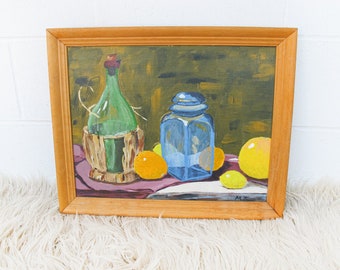 Colorful Still Life Painting Framed and Signed MT