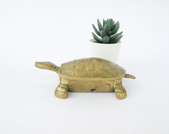 Antique Brass Turtle Box