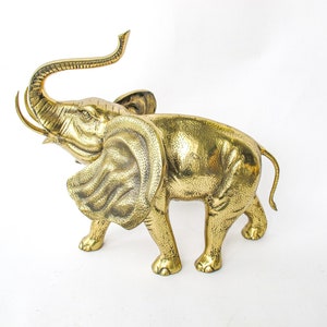 Large Brass Elephant Made in Korea image 1