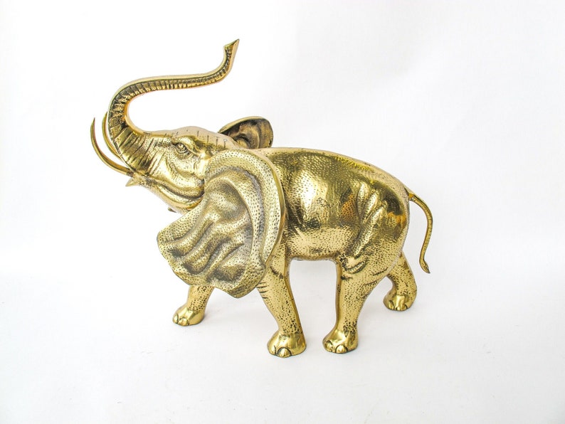 Large Brass Elephant Made in Korea image 1