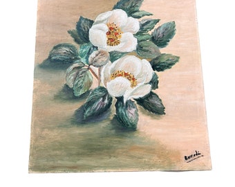 Unframed European Floral Magnolia Painting