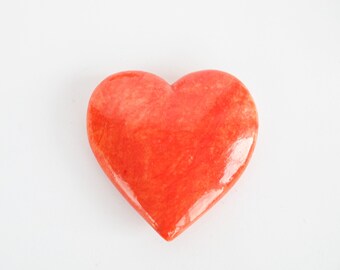 Red Stone Heart Paper Weight