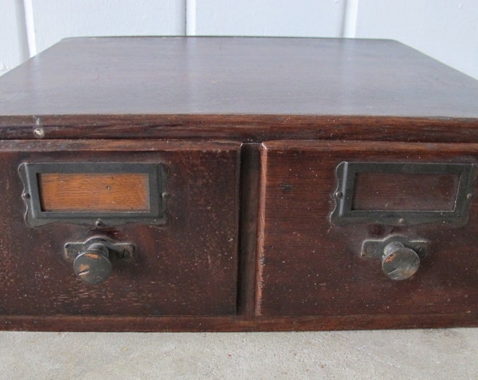 Early 1900's Wood Library Card Catalog and Index Card Etsy