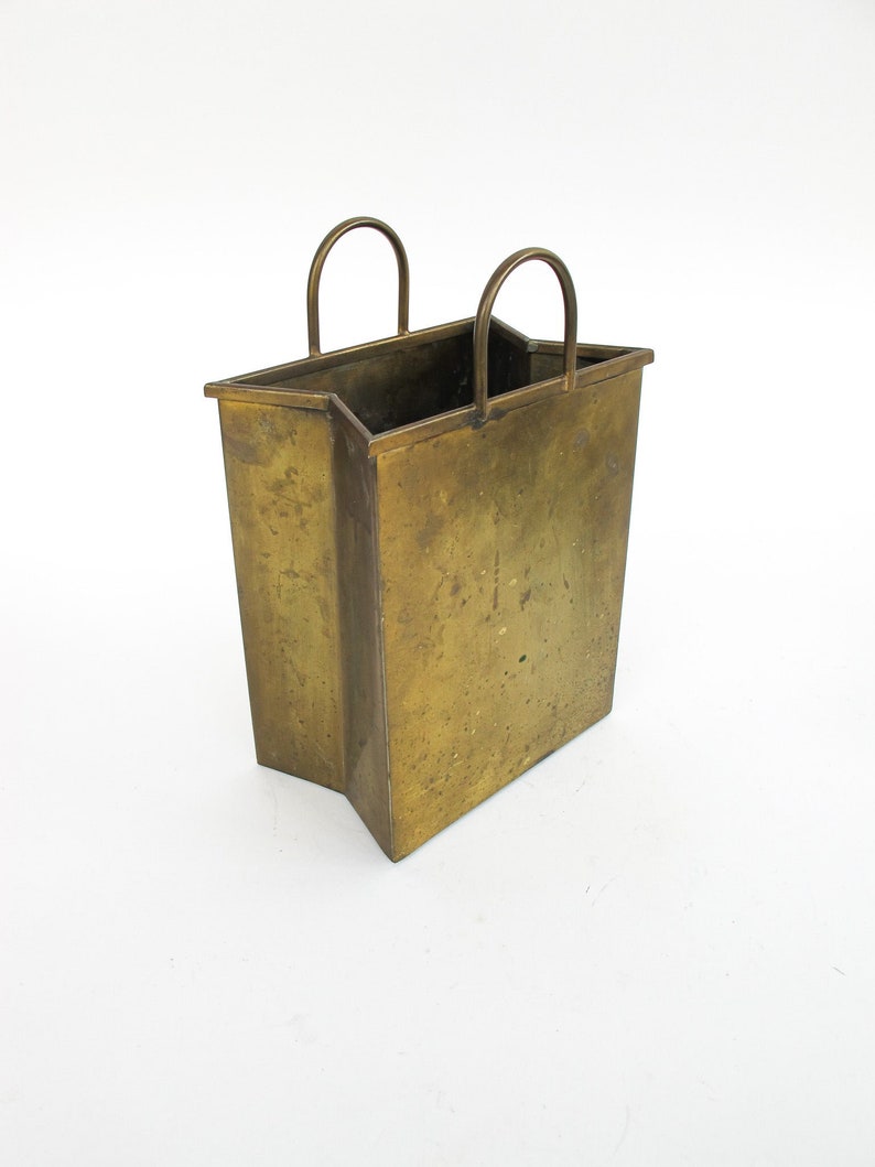 Gio Ponti Designer Brass Paper Shopping Bag Made in Italy Vintage image 3