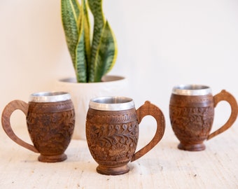 Teak Pewter Mug Cup Vintage (Sold Individually)