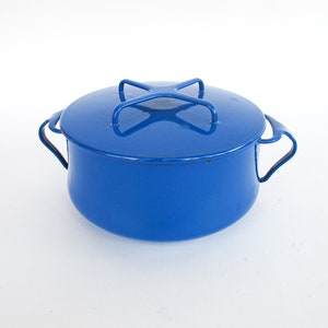 Midcentury Blue Small Dansk French Cook Pot with Lid