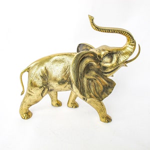 Large Brass Elephant Made in Korea image 4