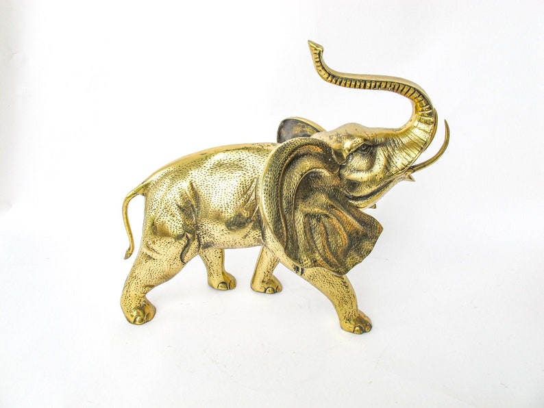 Large Brass Elephant Made in Korea image 4