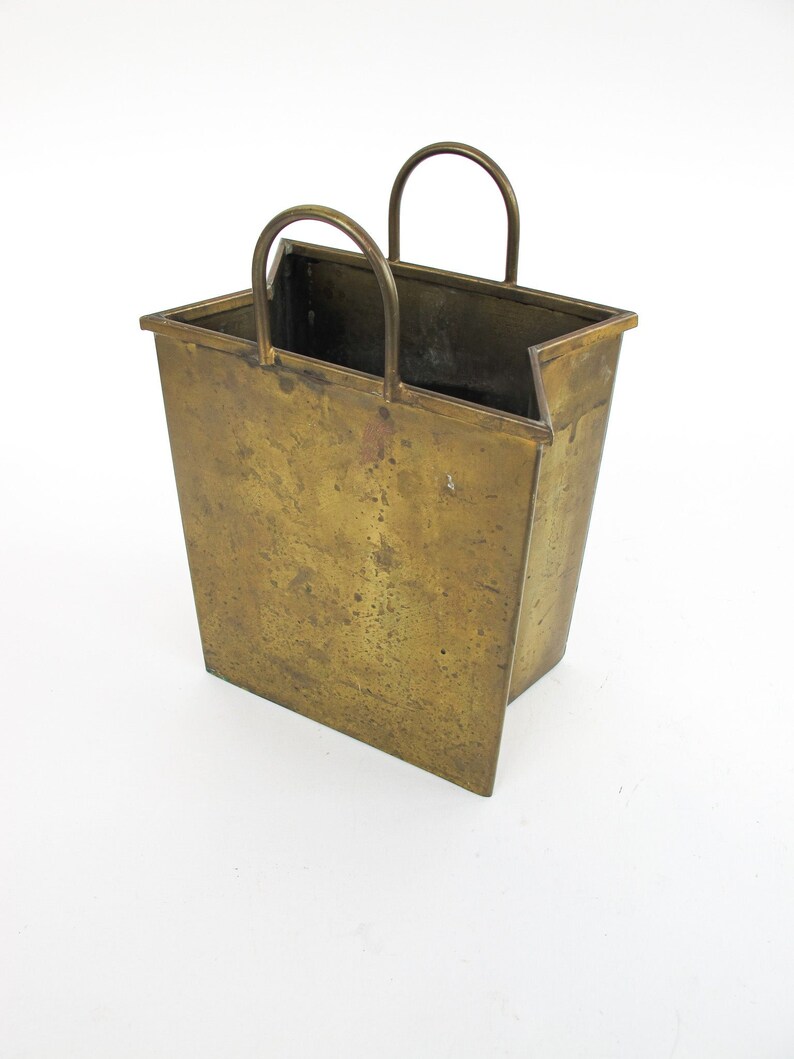 Gio Ponti Designer Brass Paper Shopping Bag Made in Italy Vintage image 5