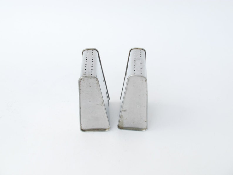 Aluminum Midcentury Salt and Pepper Shakers Set image 5