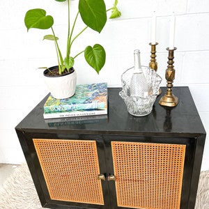 Midcentury Entry Cabinet with Cane Doors image 2