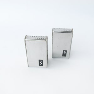 Aluminum Midcentury Salt and Pepper Shakers Set image 2