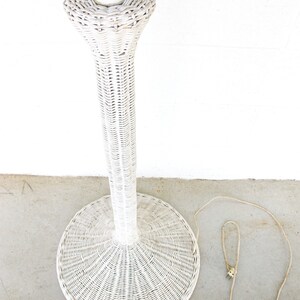 Art Deco style White Wicker Floor Lamp image 6