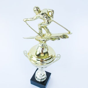 Ski Trophy on Black Marble Base