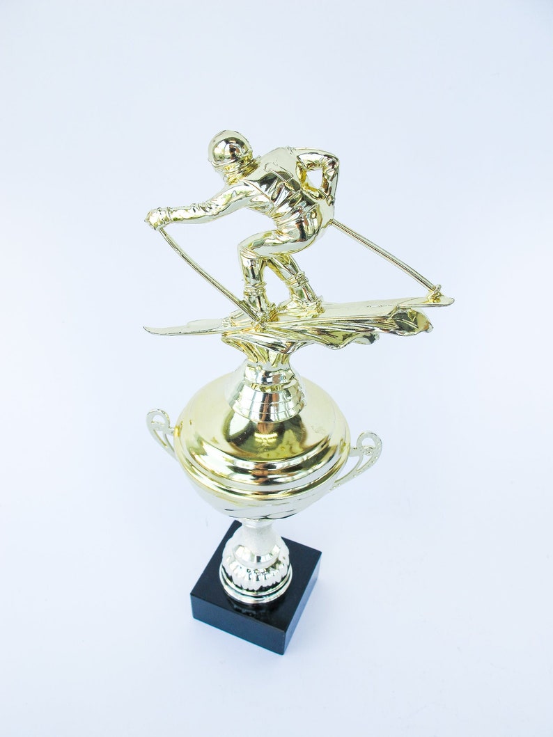 Ski Trophy on Black Marble Base