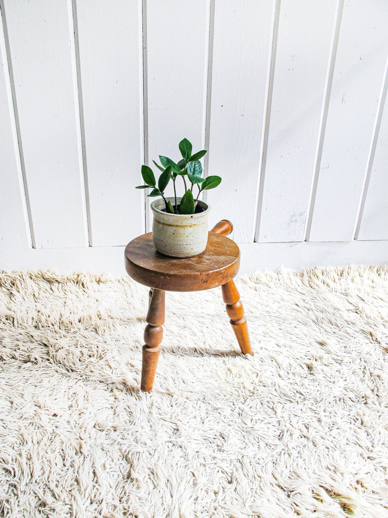 Wood Stool Plant Stand Made in Japan image 1