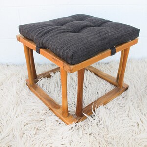 Japanese Quilt Warmer Stool Footrest Ottoman with Charcoal Cushion image 8