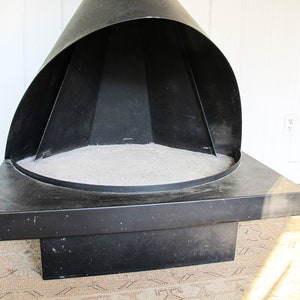 Black Midcentury Modern Fireplace image 3