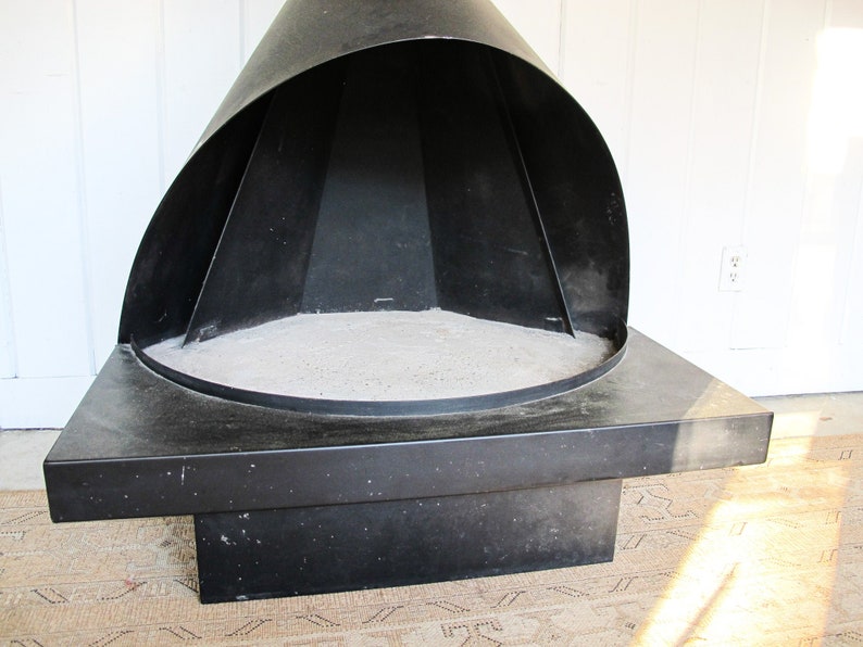 Black Midcentury Modern Fireplace image 3