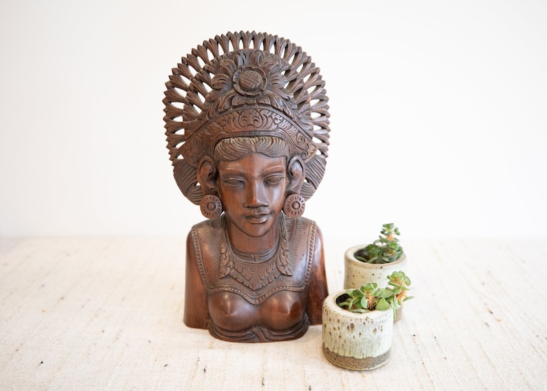 Balinese Hand Carved Wood Feminine Figure by KlungKung image 1