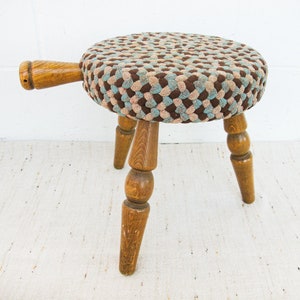Japanese Milk Stool with Woven Rug Cover image 8