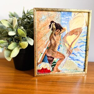 Painted Enameled Metal Art each sold separately Portrait on the Beach