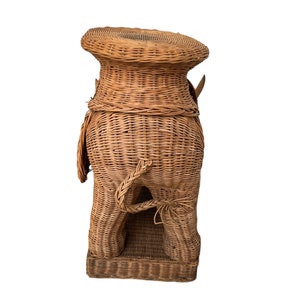 Woven Wicker Elephant Side Table Plant Stand Vintage image 9