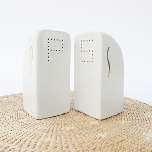 Art Deco Salt and Pepper Shakers White Ceramic image 3