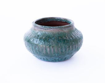 Green Volcano Bubble Glaze Ceramic Plant Pot