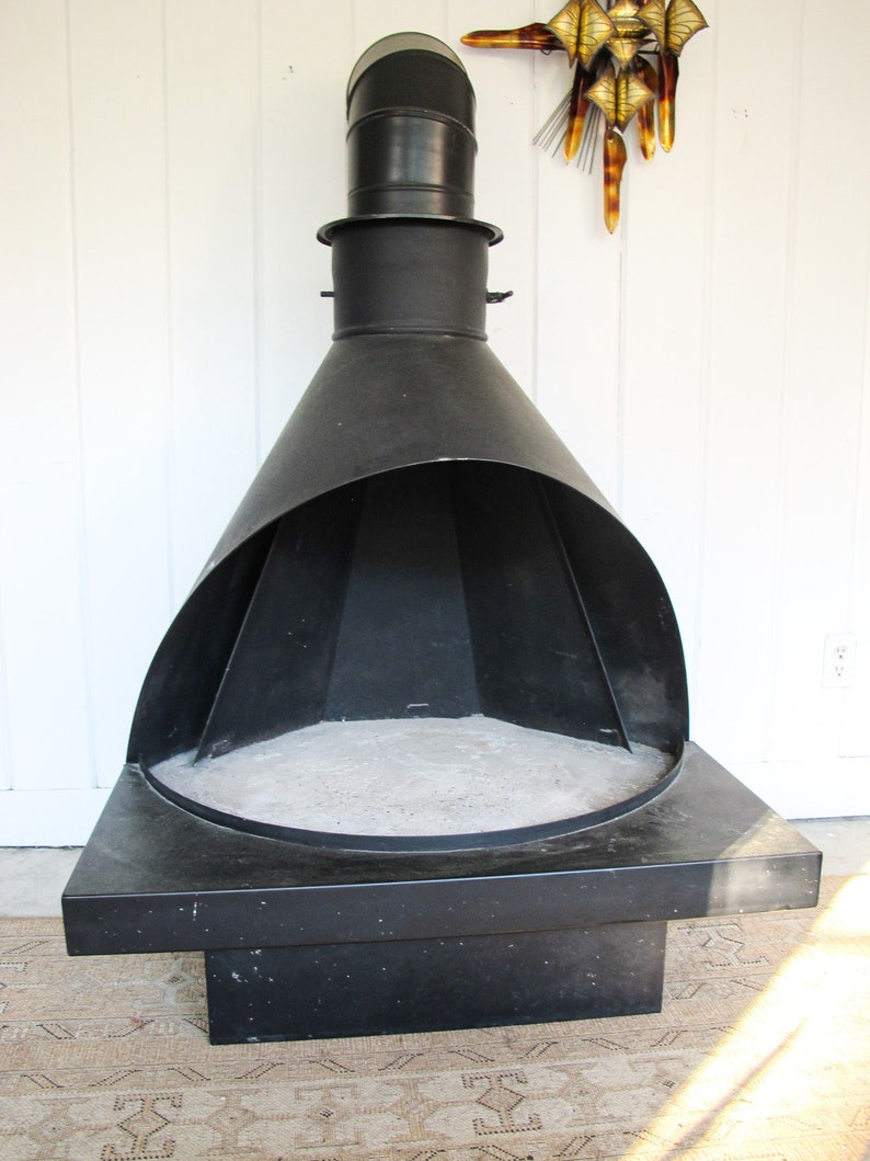 Black Midcentury Modern Fireplace image 10