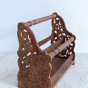 Teak Magazine Storage Rack image 4