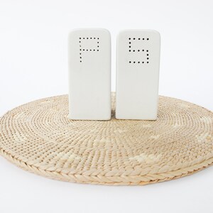 Art Deco Salt and Pepper Shakers White Ceramic image 4