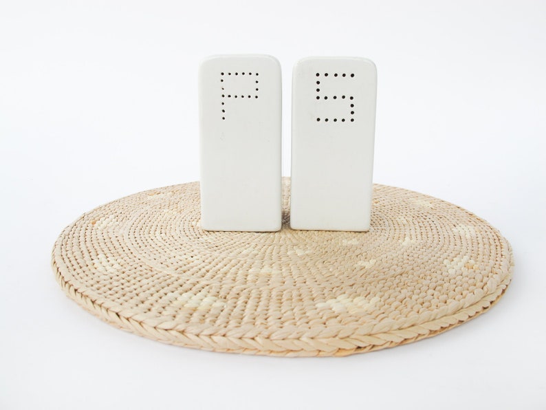 Art Deco Salt and Pepper Shakers White Ceramic image 4